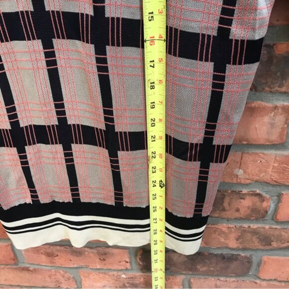 Dries Van Noten Check Print Knit Pullover Crew Sweater Preppy Top Short Sleeve L - Picture 16 of 16
